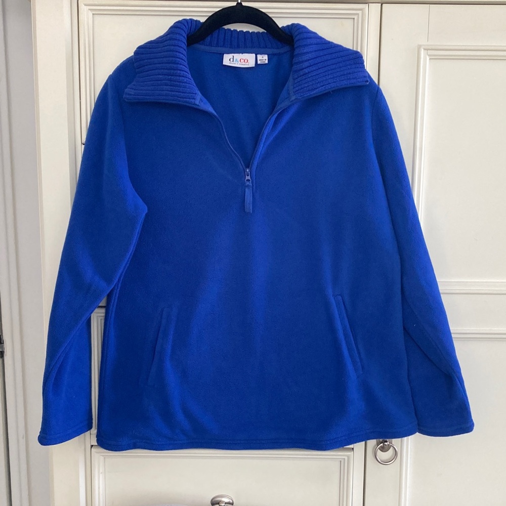d&co Royal Blue Quarter-Zip Fleece Pullover